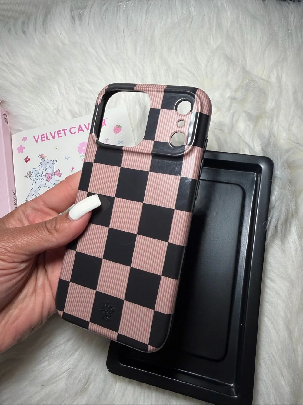 Velvet Caviar IPhone 17 Pro Max Brown and Black Checkerboard Phone Case